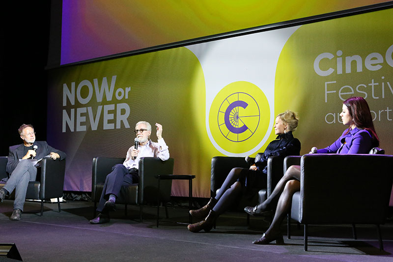 Panel discussion at CineGlobe 2024 (Michael Doser, Mark Levinson, Erin Espelie, Maria Ferreira)